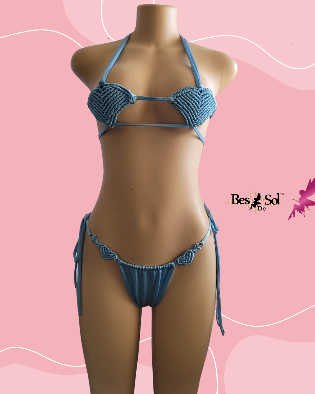 TOP BIKINI MACRAME HEARTS