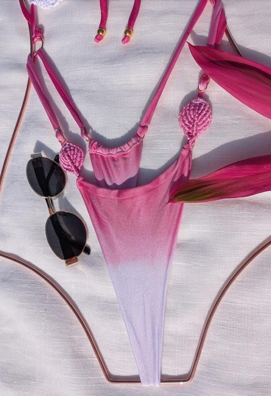 ONE PIECE MACRAME SHELLS THONG