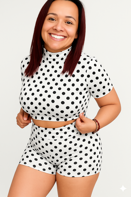 Set foldover Waist Short | Crop Top & Shorts – Beso de Sol- Two-Piece | foldover High, Mid & Low Waist Shorts – Beso de Sol