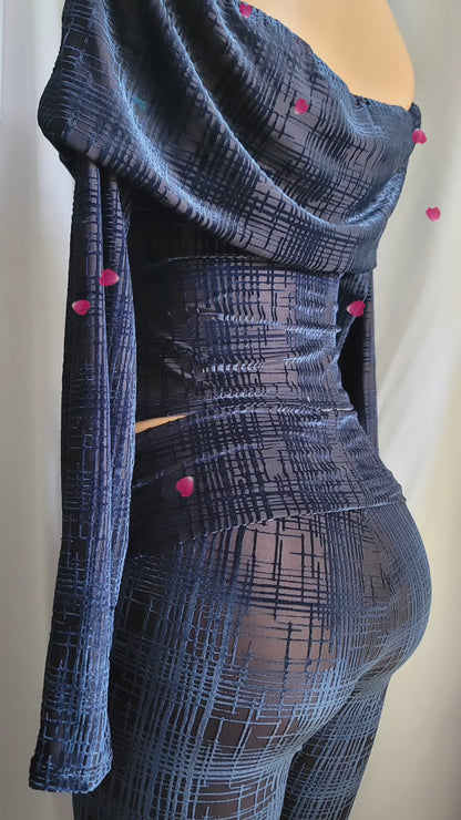 SET SERENA Velvet Off-Shoulder  foldover Lounge Set – Chic Elegance in Every Color, high, medium, lower all in 1