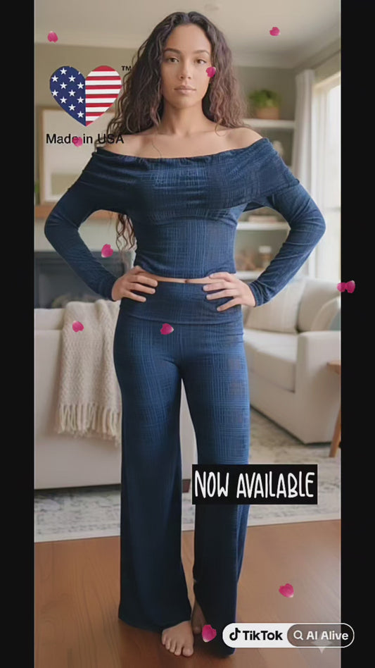 SET SERENA Velvet Off-Shoulder  foldover Lounge Set – Chic Elegance in Every Color, high, medium, lower all in 1