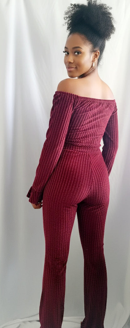 Set Maxi Velvet Mesh Rhinestone Set – Off-Shoulder Glam Elegance Holidays