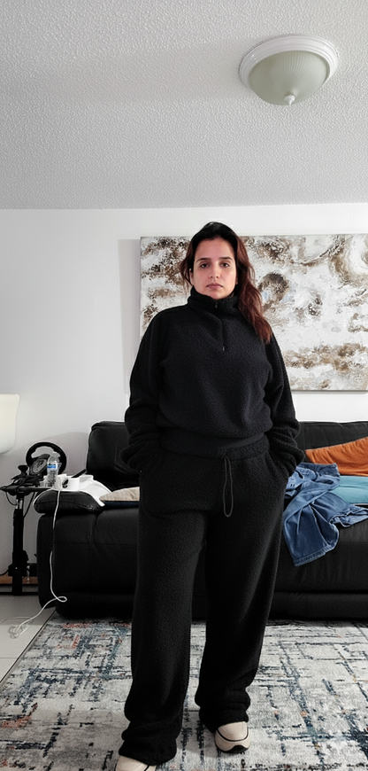 Cozy Fleece Set 3pieces  – jacket , Long Pants & Mini Shorts