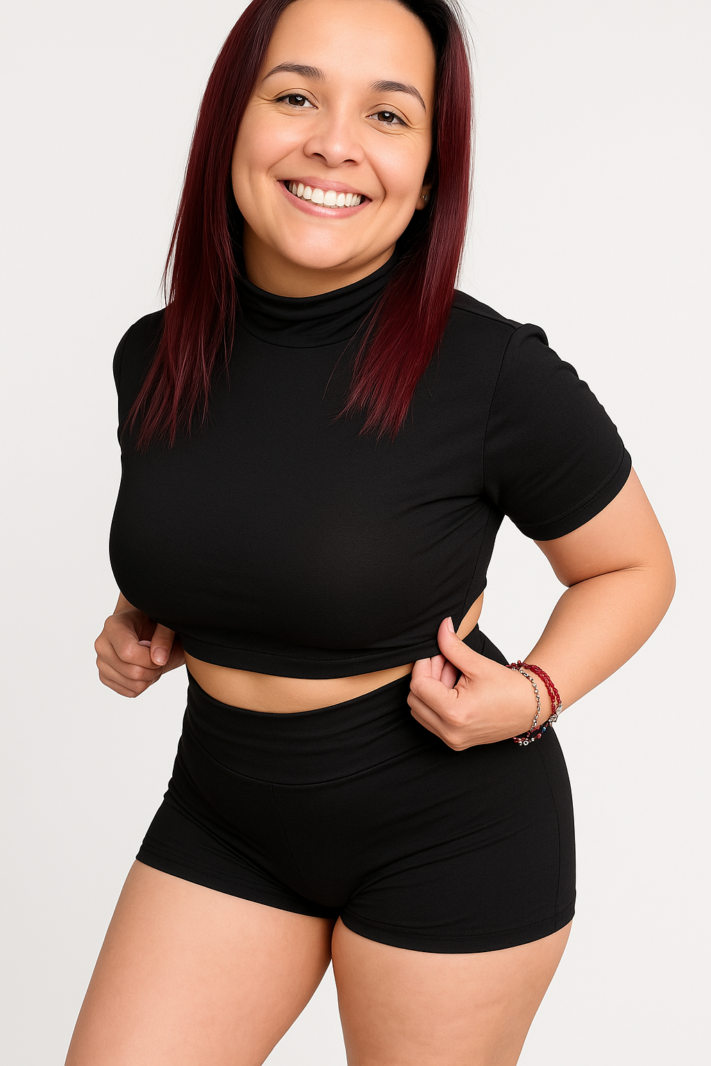 Set  foldover  Waist Short  | Crop Top & Shorts – Beso de Sol- Two-Piece | foldover  High, Mid & Low Waist Shorts – Beso de Sol