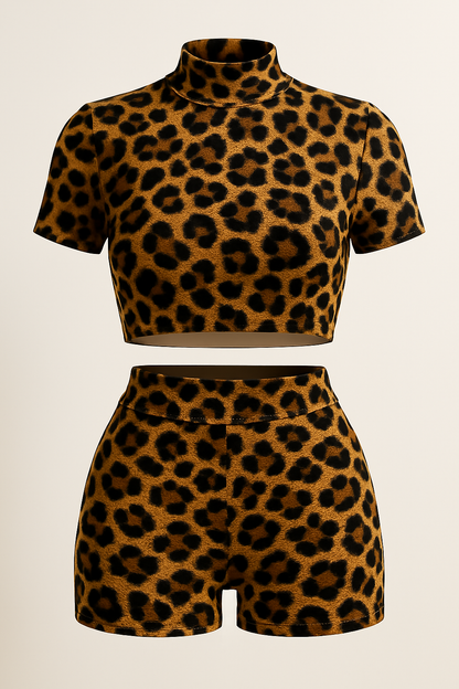 Set  foldover  Waist Short  | Crop Top & Shorts – Beso de Sol- Two-Piece | foldover  High, Mid & Low Waist Shorts – Beso de Sol