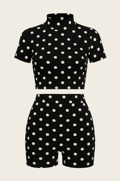 Set  foldover  Waist Short  | Crop Top & Shorts – Beso de Sol- Two-Piece | foldover  High, Mid & Low Waist Shorts – Beso de Sol