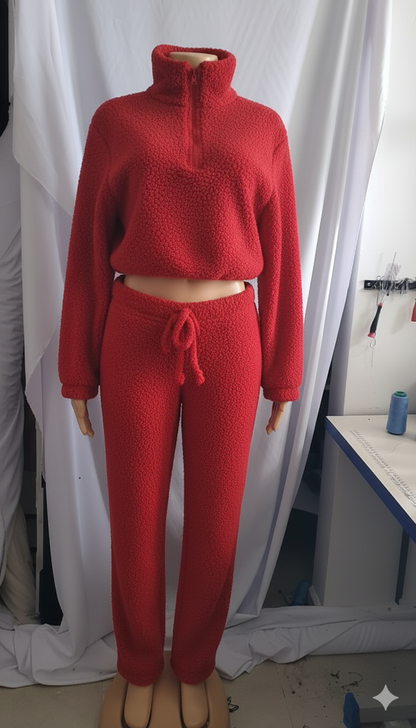 Cozy Fleece Set 3pieces  – jacket , Long Pants & Mini Shorts