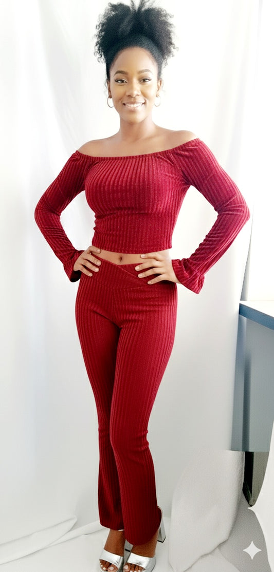 Set Maxi Velvet Mesh Rhinestone Set – Off-Shoulder Glam Elegance Holidays