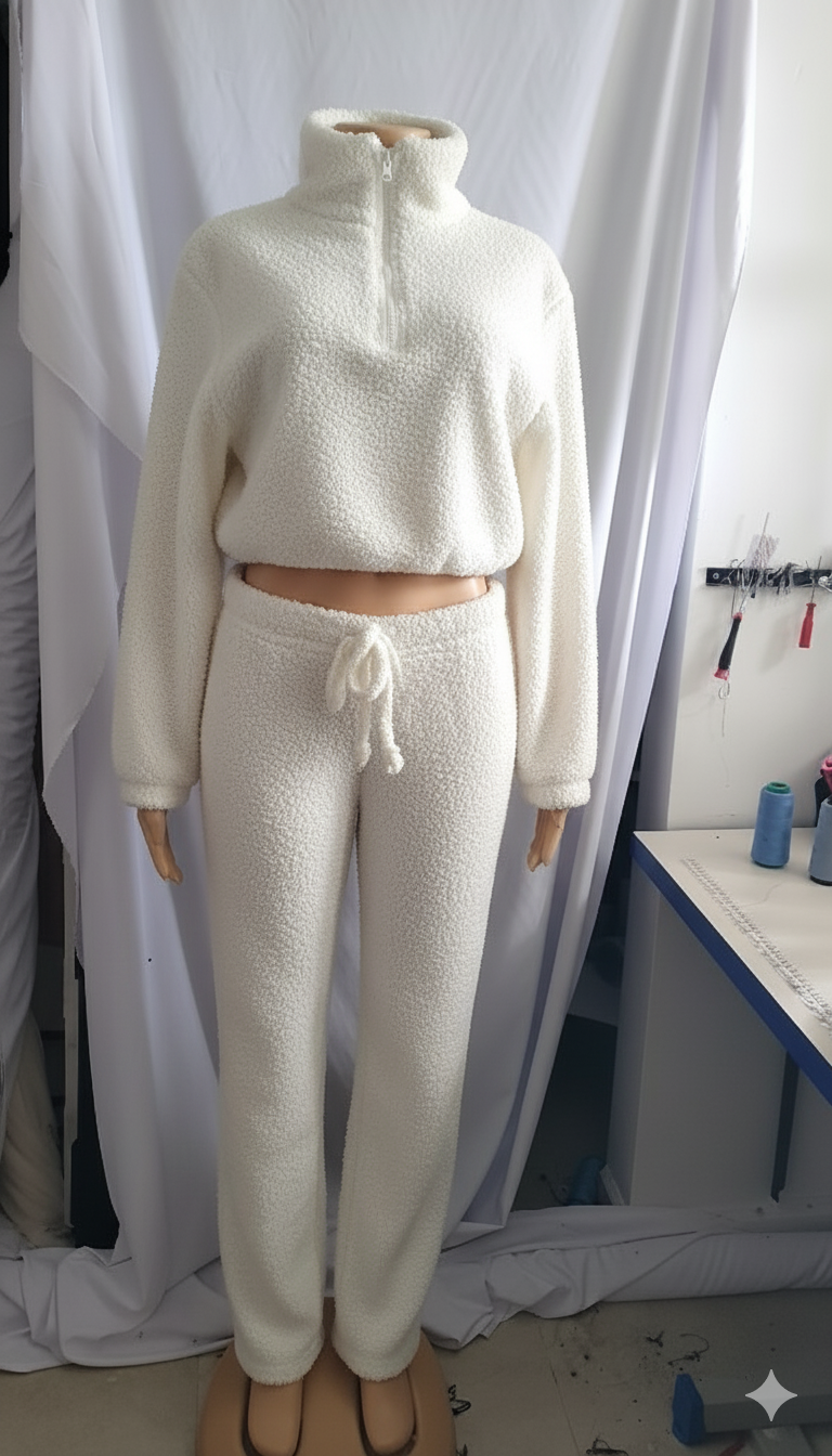 Cozy Fleece Set 3pieces  – jacket , Long Pants & Mini Shorts