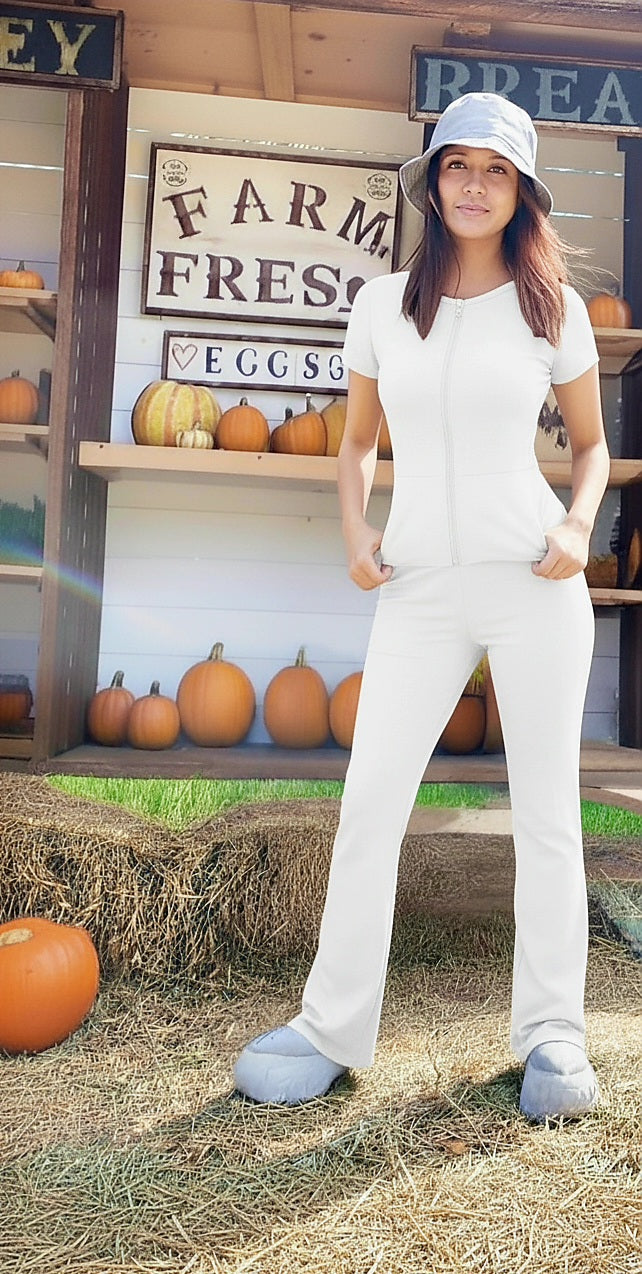 JUMPSUIT VELA ( ZIPPER in front  , pockets  &STRAIGHT BOOT)