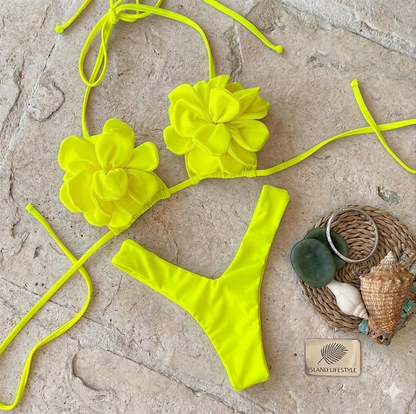 Beso de Sol 3D Flower Bikini  Two-Piece Set