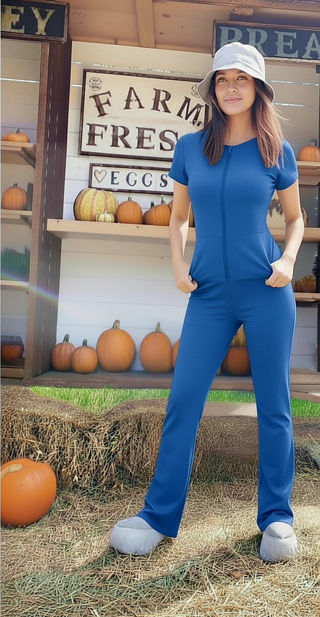 JUMPSUIT VELA ( ZIPPER in front  , pockets  &STRAIGHT BOOT)