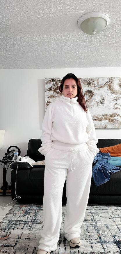 Cozy Fleece Set 3pieces  – jacket , Long Pants & Mini Shorts