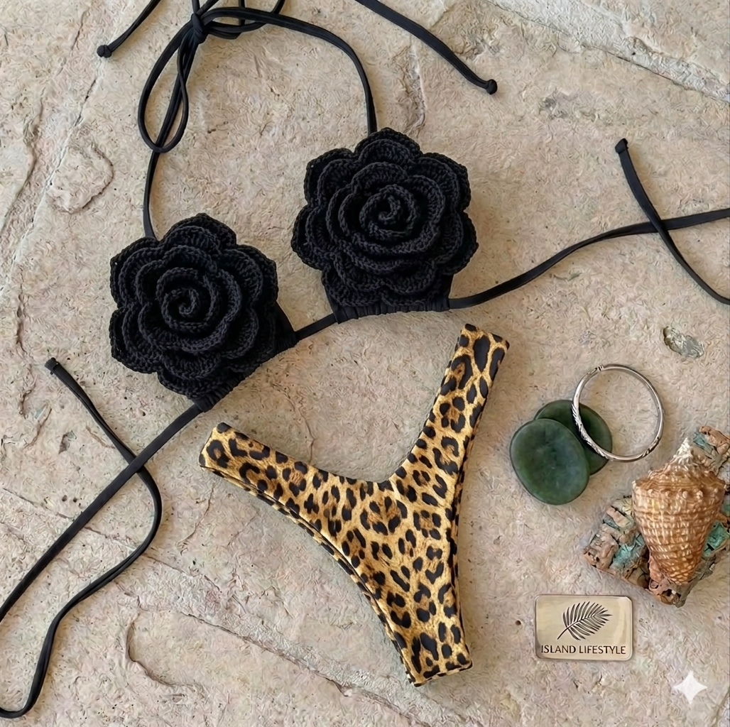 Beso de Sol 3D Flower Bikini  Two-Piece Set