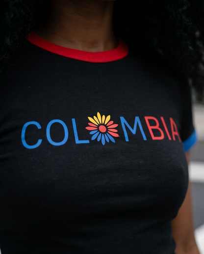 Colombia 2026 World Cup Inspired Set Fitted crop top t-shirt & short