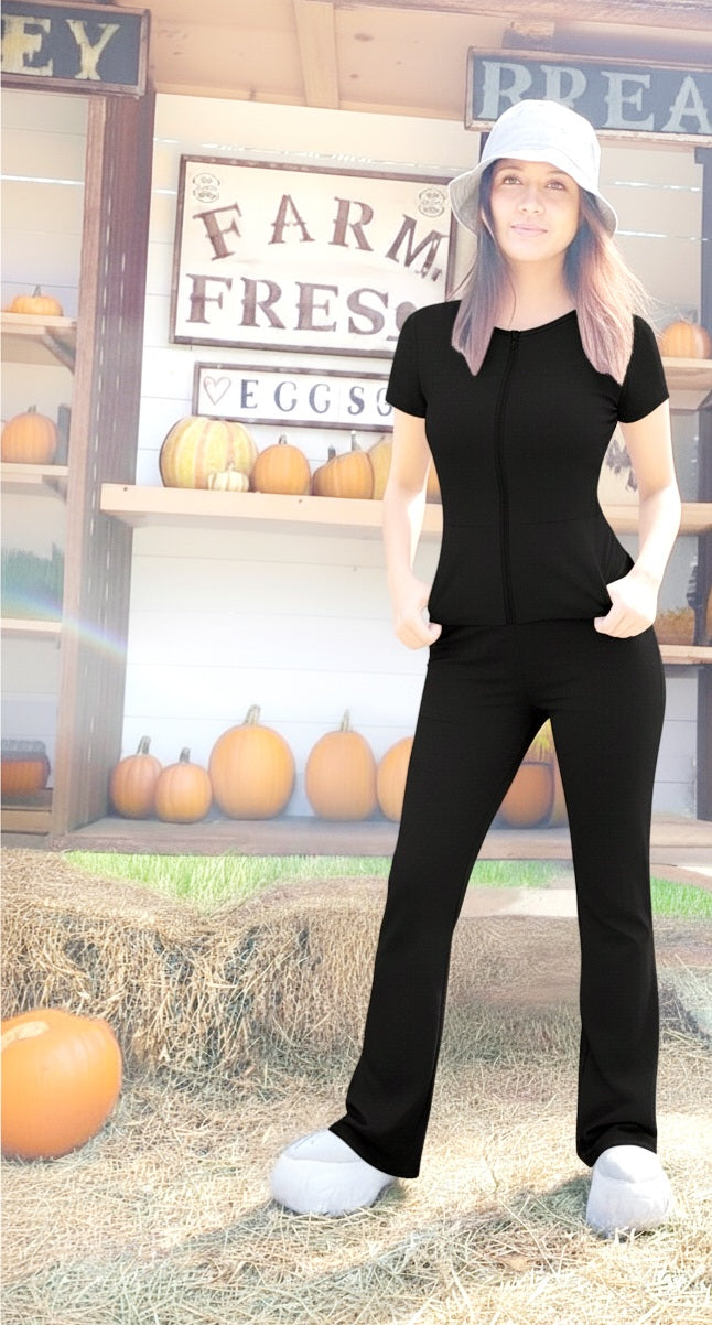 JUMPSUIT VELA ( ZIPPER in front  , pockets  &STRAIGHT BOOT)