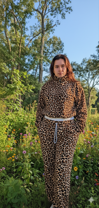 Cozy Fleece Set 3pieces  – jacket , Long Pants & Mini Shorts