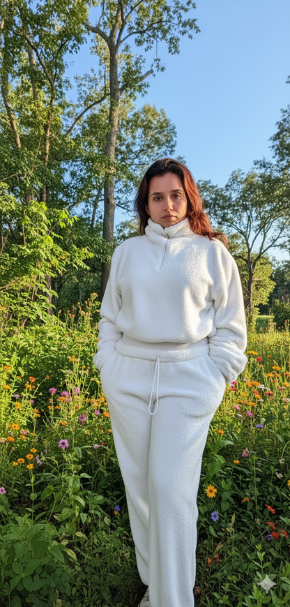 Cozy Fleece Set 3pieces  – jacket , Long Pants & Mini Shorts