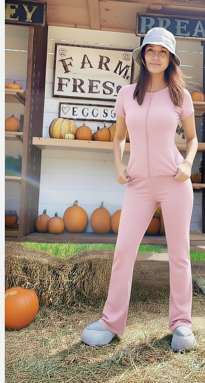 JUMPSUIT VELA ( ZIPPER in front  , pockets  &STRAIGHT BOOT)