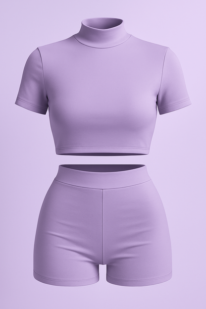 Set  foldover  Waist Short  | Crop Top & Shorts – Beso de Sol- Two-Piece | foldover  High, Mid & Low Waist Shorts – Beso de Sol