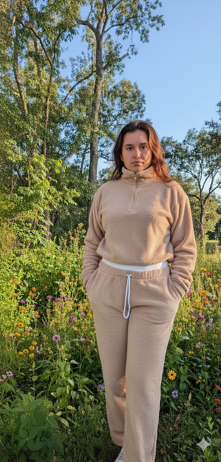 Cozy Fleece Set 3pieces  – jacket , Long Pants & Mini Shorts