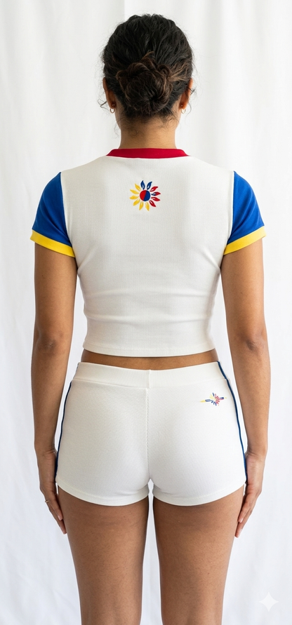 Colombia 2026 World Cup Inspired Set Fitted crop top t-shirt & short