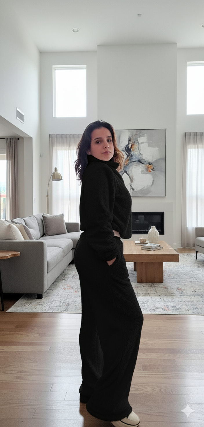 Cozy Fleece Set 3pieces  – jacket , Long Pants & Mini Shorts