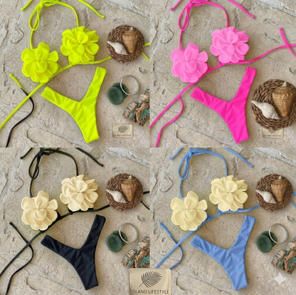 Beso de Sol 3D Flower Bikini  Two-Piece Set